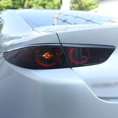 OuyOo Für Mazda 3 BP 2020–2021 Auto-Rücklicht-Schatten, Bremsanzeige, Rückfahrleuchte, geschwärzte Rücklicht-Abdeckung (für Limousine-Version)