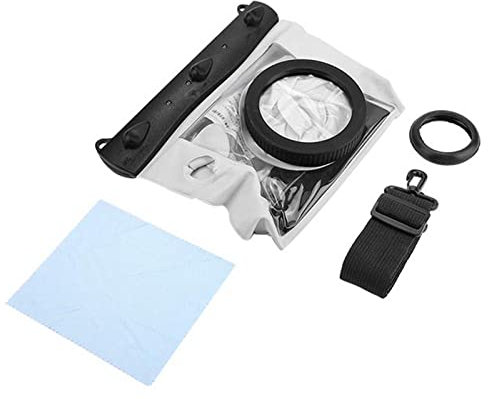 Unterwasser wasserdichte Tauchtasche, 20 M Kamera-Tauchtasche für DSLR-Kameras, Unterwasserkameragehäuse mit Wasserdichter Tauchtasche, Anti-Schock-Dichtung, (Weiss)