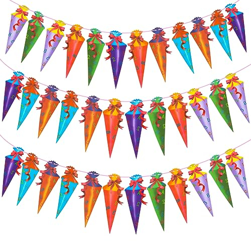 Darryy Zuckertüten Girlande, Schuleinführung Girlande, Einschulung Schuleinführung Schulanfang Deko, Deko Einschulung Jungs Mädchen, Zuckertüten Banner Für Partys, Karneval, Geburtstagsfeiern