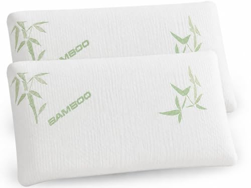 Aspect Pack of 2 Bamboo Bed Memory Foam Pillow For Sleeping Neck and Head Support Anti Allergy Orthopedic Pillows Deep Sleep Neck Pillow Superior Comfort Antibacterial Pillow for Side & Back Sleepers