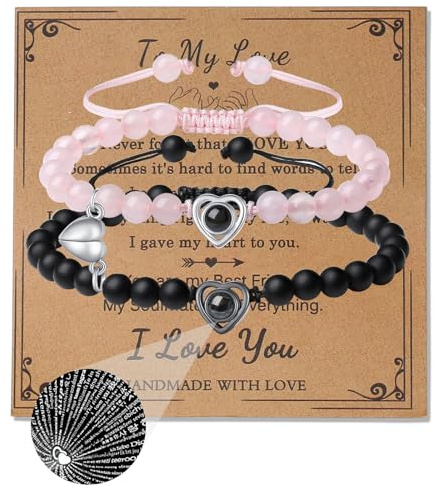 XIANNVXI Couples Bracelets 100 Languages I Love You Bracelet Matching Bracelets His and Hers Gifts Long Distance Bracelet Jewellery Gifts