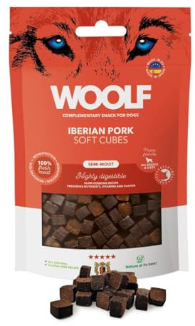 Woolf Soft Cubes – Ergänzende Snacks für Hunde Halbfeuchte und glutenfreie Hundeleckerli mit natürlichen Inhaltsstoffen Mono-Protein-Formel Für Hunde und Welpen geeignet (Iberisches Schweinefleisch