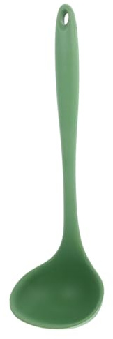 JECOMPRIS Silicone Soup Ladle Large Serving Spoon for Kitchen Cooking and Serving Heat Resistant Non Scratch 7.87 in / 20.00 Cm 1 X Soup Ladle for Home and Restaurant