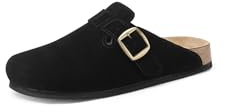 QUEEN HELENA Sabot mocka stängd sandaler dam X30-210, Svart, 38 EU