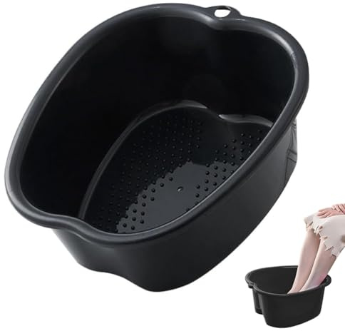 Chpbolly Vasca da bagno per piedi di grandi dimensioni, robusta, per esfoliazione, calli e pedicure, per donne e uomini, colore nero