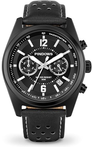 PINDOWS Armbanduhr für Herren Diamanten Business-Dress-Stil analoges Quarzwerk luxuriöse wasserdichte Armbanduhr Leuchtzeigern Datumsanzeige zweifarbiges Edelstahlarmband klassisch-modische Herrenuhr