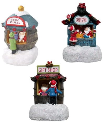lopituwe Schneedorf Weihnachtshaus Harz Ornament handgemachte Dekoration Weihnachtsdekoration Dorfhaus Weihnachtsdorf Dekore, B