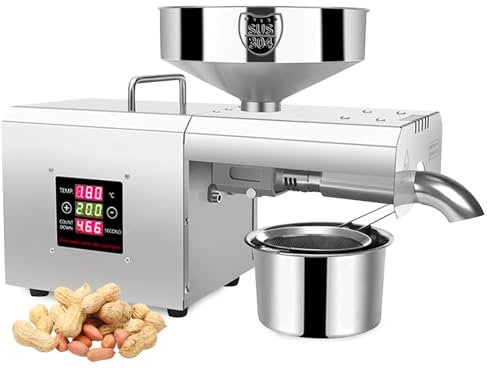 750W macchina automatica dell'olio in acciaio inox, estrattore elettrico della pressa dell'olio, mulino ad olio di controllo della temperatura, macchina di estrazione dell'olio per noci semi di lino,