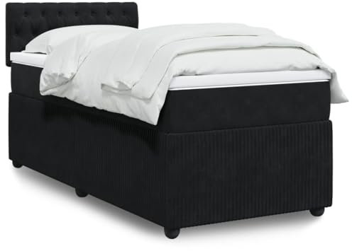 qohoio Boxspringbett mit Matratze Schwarz 80x200 cm Betten Bett Mit Matratze Bett Boxspringbett Schlafzimmer MöBel Samt - 3289898