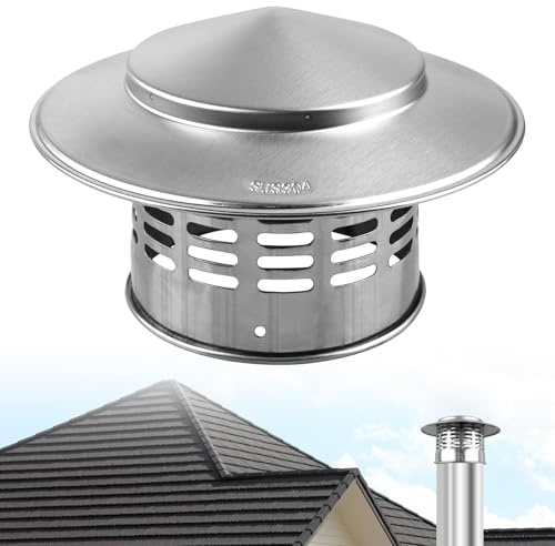 Comignolo Canna Fumaria, Tappo per Camino Rotondo, Copertura per Camino 110 mm, Camino Cappello, per Camino Esterno Tubo Della Stufa Topper per Lo Sfiato Della Canna Fumaria