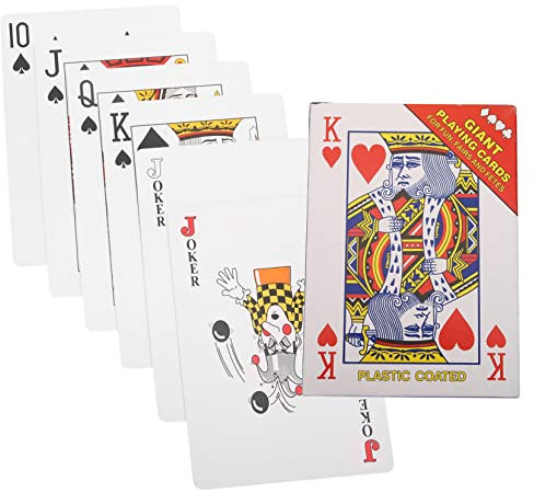 DRESSOOS Jumbo Spielkarten Riesige Poker Spielkarten Großes Kartenset Für Party Zuhause Bar Mottoparty