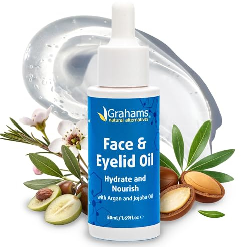 Grahams Natural Gesichts- & Augenlid-Öl – Beruhigende Pflege bei Dermatitis, sehr trockener Haut & Rötungen im Augen- und Gesichtsbereich – 100% natürliche Ölmischung, nicht komedogen & hypoallergen