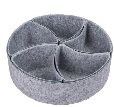 Organizer per cassetti in feltro, organizer per cassetti, bidoni della spazzatura, salvaspazio, per forniture di cancelleria, organizer per trucchi e cosmetici, scatola in feltro rotondo per