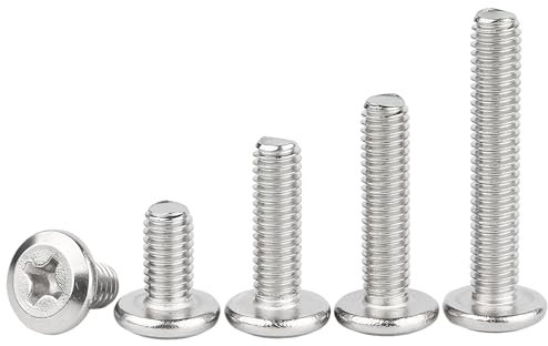 Ctyjia 20 Piezas Tornillos de Invertir Cabeza Redonda Plana, M4x10mm Tornillos Phillips de Acero Inoxidable 304, para Máquina y Muebles