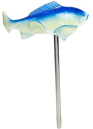 BESTonZON Ornement de Poisson en Résine Bleu pour Jardin et Extérieur