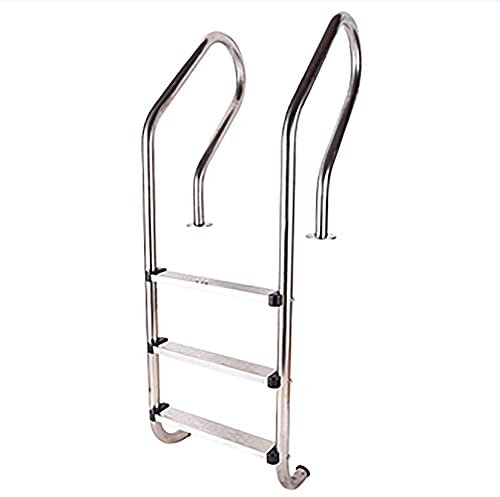 Schwimmbad-Handlauf, Pool-Treppengeländer aus Edelstahl 304 mit 3 rutschfesten Stufen, für Private Poolleiter im Innen- und Außenbereich/Silber/1 mm (Silber 1 mm)
