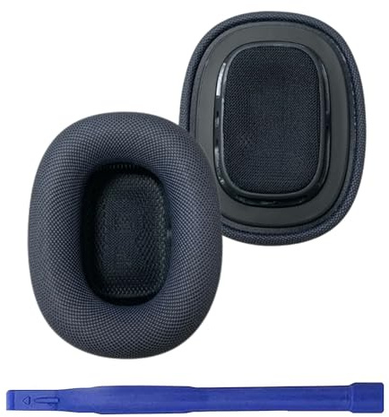 Umvowuxa Ersatz-Ohrpolster für AirPods Max 1&2 Kopfhörer, Ohrpolster mit Bequemem Netzstoff und Elastischem Memory-Schwamm (Mitternachtsfarbe)