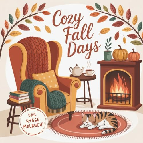 Cozy Fall Days – Hygge Herbst Malbuch | Kreative Auszeit für Teenager & Erwachsene: Entspannung & Wohlfühlen mit gemütlichen Herbst-Motiven rund ums Zuhause