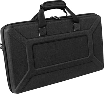 KiBcsLic DJ Equipment Case EVA Hard Double Layer Sponge DJ Controllers Carrying Case for Gig Birthdays Performance, Black
