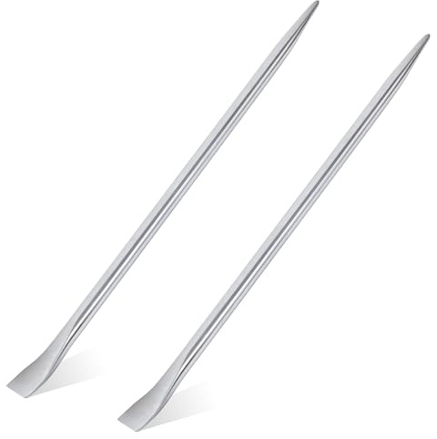 MorningRo 2 Pack 30 Inch Alignment Pry Bar 7/8 Inch Diameter Heavy Duty Chromium Alloy Steel Round Sleever Bar Crowbar for Prying and Aligning with Chisel End Providing Extra Leverage