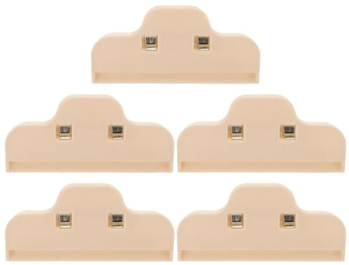 FONDOTIN Pinzas para Bolsas de Alimentos 5 Unidades Beige Sellado Seguro y Reutilizable para Snacks y Papas Fritas Clip Plástico para Cocina y Almacenamiento de Comida
