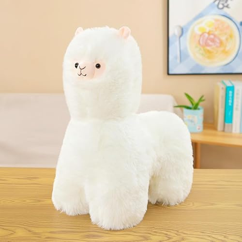 Xiyocadt Alpaca Cuddly Toy, Alpaca Plush Toy, Plush Toy Llama Stuffed Toy, Llama Cushion Geschenke FüR Jungen Und MäDchen 40/50/60cm (40cm,Weiß)