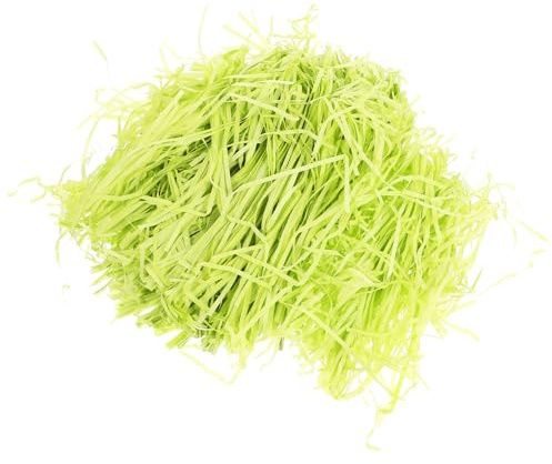 Parliky Green Raffia Grass Crinkle Paper Shredded Box Filler 500g, Basket Stuffing for Wrapping, Packaging Box Fillings for Christmas Bags and Presents