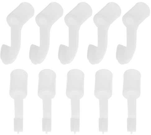 HEANUJJ Ganci in Plastica Bianco per Aste Appendiabiti 19mm, Supporto per Barra Armadio senza Attrezzi, 10 Pezzi, per Lavanderia e Bagno
