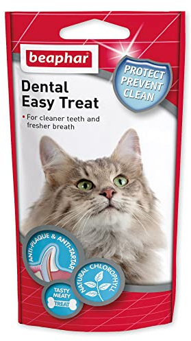 Beaphar - Dental Easy Treats - Tasty Dental Care for Cats - for Cleaner Teeth & Fresher Breath - 35g Pack