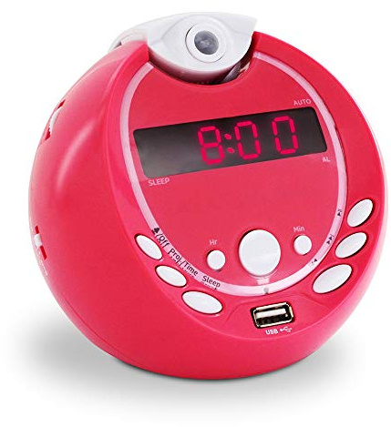 METRONIC Gulli 477018 Réveil Enfant MP3 USB Projection 180° - Rose