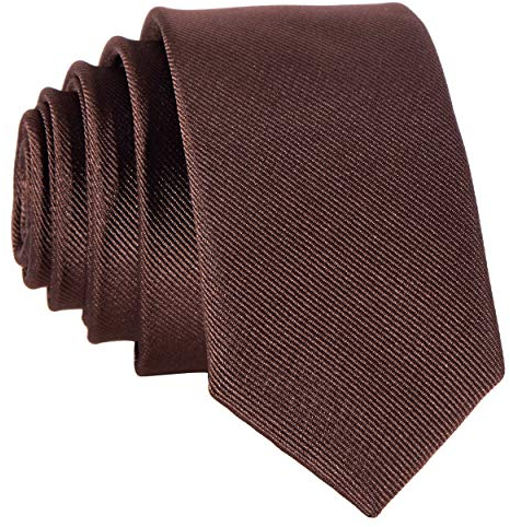 DonDon schmale braune Krawatte 5 cm