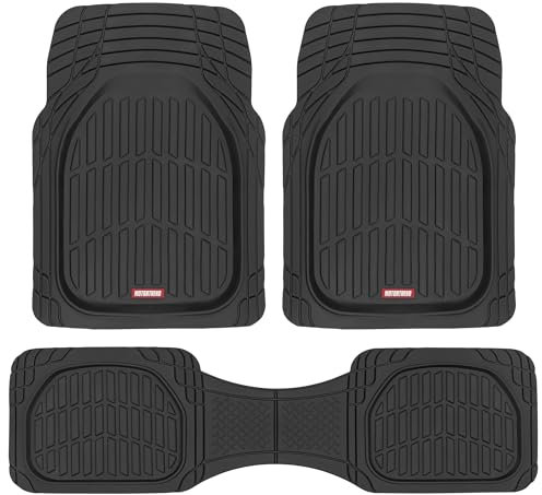 Motor Trend - MT-923-BK 923-BK Schwarze FlexTough Kontur-Auskleidungen- Deep Dish strapazierfähige Gummi-Fußmatten für Auto, SUV, LKW & Van-Allwetterschutz, universelle Passform