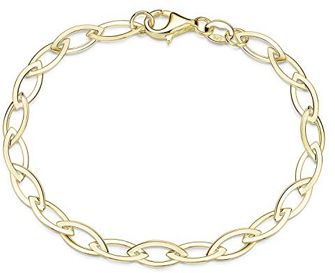 Damen Armband Silber 925 Breite 5mm - Gliederarmband 19 cm SA-130 | Spitz-Ankerkette aus hautfreundlichem 925 Sterling Silber in silber, gold oder rosegold von MATERIA by Matthias Wagner