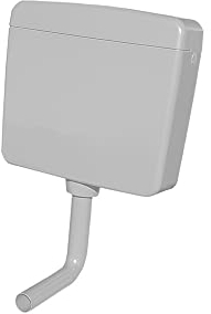 Belvit Cassetta di risciacquo per WC, 3 – 9 l, in Manhattan, grigio silenzioso e a risparmio energetico, con funzione start-stop, collegamento a 3 posizioni, set completo