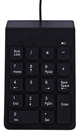 Tastierino numerico USB, tastiera numerica a prova di polvere resistente agli schizzi a 18 tasti, per desktop portatile per lavorare su fogli di calcolo, file contabili, applicazioni finanziarie