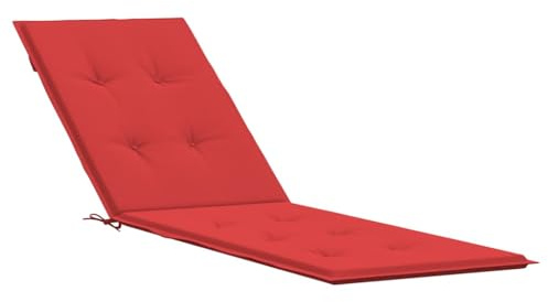 vidaXL Liegestuhl Auflage, Polster Auflage für Deckchair, Polsterauflage für Gartenliege, Liegenauflage Outdoor, Rot (75+105) x50x4cm