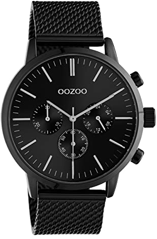 Oozoo Timepieces Herren Uhr - Armbanduhr Herren mit 22mm Mesh Armband - Analog Herrenuhr mit Milanaiseband in rund C10914