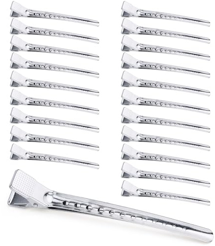 Mbsomnus 20pcs Pince Cheveux 10,5cm Métal Pince Crocodile Cheveux Argent | Alligator Barrette, à Bec de Canard Clips, Locks, Pince Cheveux Coiffeur, pour Femmes, Coiffure, Maquillage, DIY