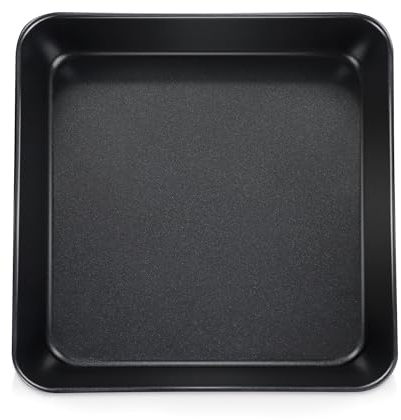 Joyfair Molde cuadrado para tartas de 9 pulgadas, molde para hornear de acero inoxidable con revestimiento antiadherente, ideal para asar pan, lasaña, brownie, carne de res, fácil liberación y fácil