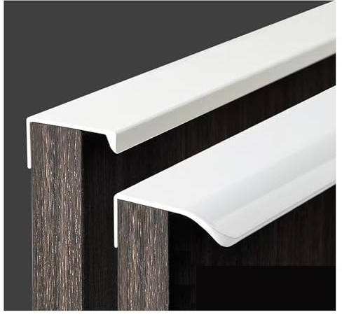 4 maniglie per mobili, maniglie nascoste, in alluminio, per cassetti, invisibili, per mobili, cucina, colore bianco, 15 cm