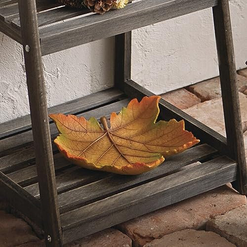 Dekoleidenschaft Dekoschale Herbstblatt aus Polyresin, wetterfest, Schale, Obstschale, Snackschale für Drinnen & Draussen