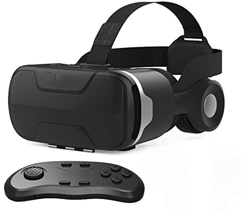 NVYAZJ VR Headset, Virtual Reality 3D Virtual Reality Goggles, Gamepad, Adjustable VR Glasses - Compatible with IPhone and Android Support 4.7-6.53 Inch, VR Glasses Suitable for Kids and Adults