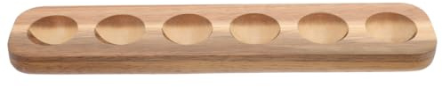 Mobestech Wooden Egg Holder Chicken Egg Tray with 6 Compartments for Desktop Storage Smooth Surface Safe Keeping Kitchen and Home Organisation
