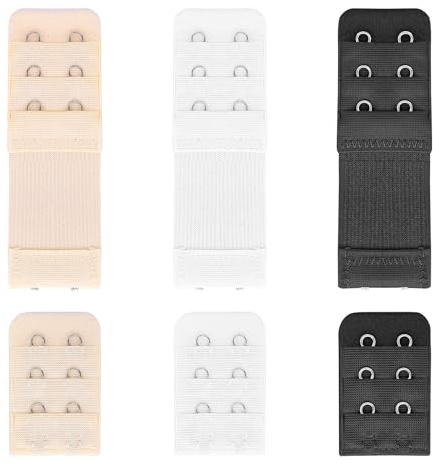 Ouligay 6 Stück Damen BH Verlängerung 2 Haken, BH Erweiterung 2 Haken, Stretch BH Verschluss Verlängerung, Bra Extender 2 Hook, Weich Elastische BH Verlängerungsgurt Schwangerschafts Zubehör