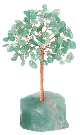 CrystalTears Green Aventurine Crystal Money Tree - Natural Gemstone Handmade for Home Office Decor - Healing Crystal Gifts for Women, Mum, Christmas, Birthday