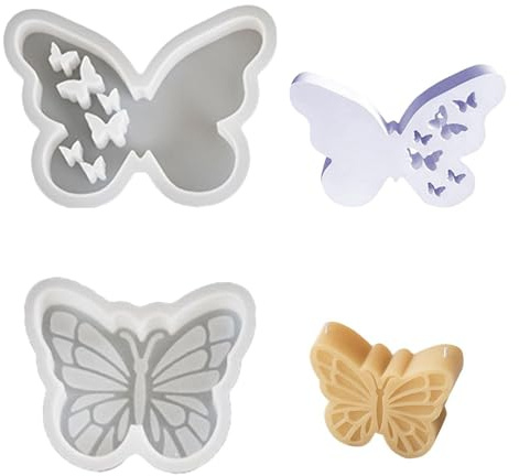 2 st fjäril ljusform, fjäril silikonform, gipsform, blomma fjäril silikonform, gjutform, fjärilsform