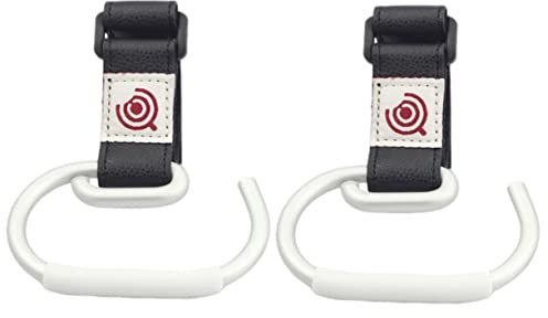 BESTonZON 2stücke Stroller Hook Clips Haken Für Windeltaschen Und Taschen Praktische Zubehörteile Für Kinderwagen Für Einkäufe Und Mit Schwarzem Band Und Silbernem Haken