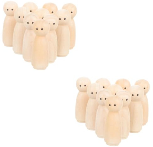 VILLCASE Peg Doll 20 Stk Diy-puppe Dekorative Puppe Figuren Wohnkultur Kinder Malen Spielzeug Leer Holzfiguren Für Malerei Holzfiguren Für Dekoration Diy Holzpuppe Puppenschmuck Aus Holz Hölzern