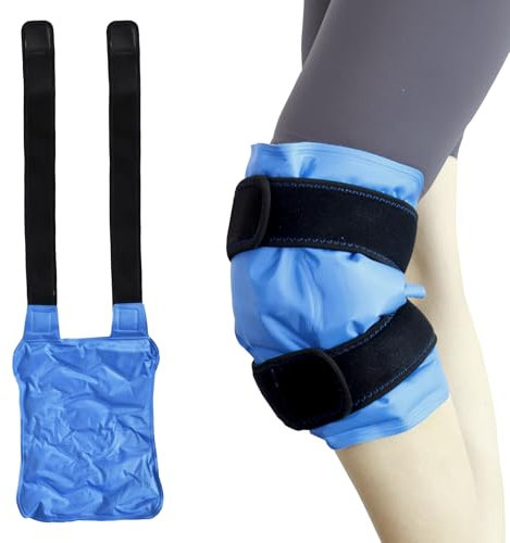 Sac de glace réutilisable avec sangles, emballage en gel froid, compresse chaude ou froide pour blessures aux jambes, gonflements, entorses