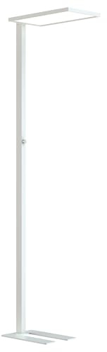 VBLED LED Stehlampe dimmbar 60W, Weiß (inkl. Leuchtmittel), Büro-Stehleuchte, Standleuchte, Bürolampe aus Aluminium für Arbeitszimmer & Büro